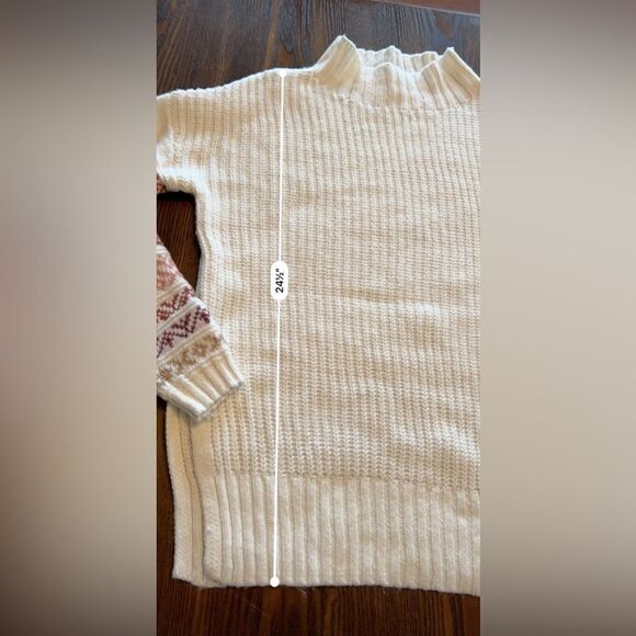 Maurices White Fair Isle Sleeve Sweater Small oversized NWT - Picture 11 of 11